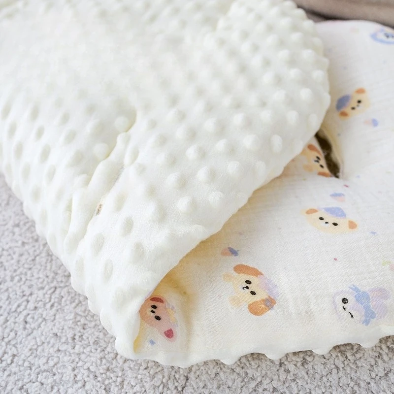 Cojín de asiento de cochecito de lana con puntos de felpa, cojín para silla alta, alfombrilla cálida para cochecito de bebé, accesorios universales antideslizantes de pelo suave - imagen 3