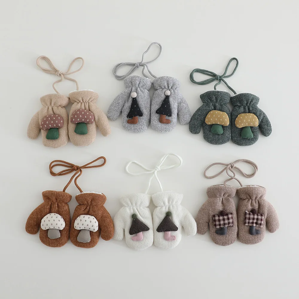 Guantes de invierno para bebé con forro cálido y dibujo infantil - imagen 5