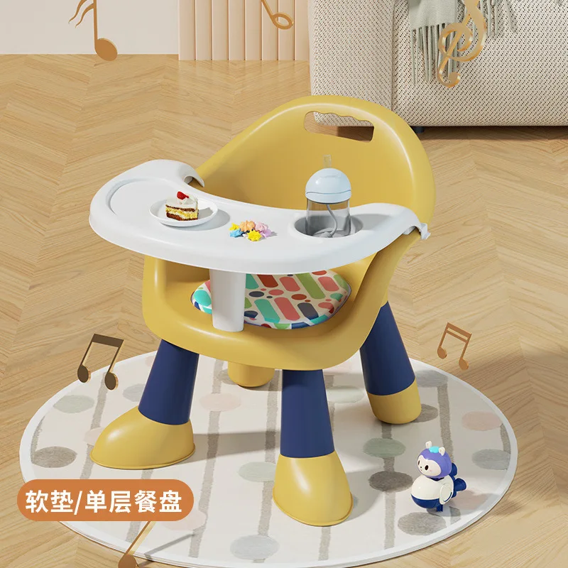 Silla para bebé multifuncional con mesa y respaldo de plástico - imagen 2