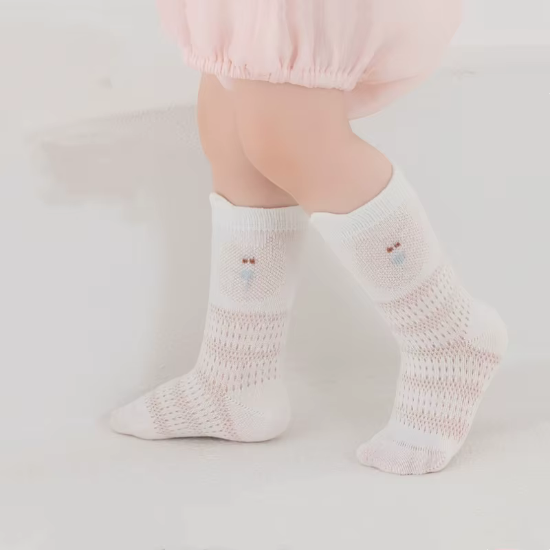 Calcetines finos de verano para bebé – Malla de algodón con dibujos