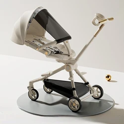 Cochecito ligero plegable con una mano, asiento reversible y portabebé