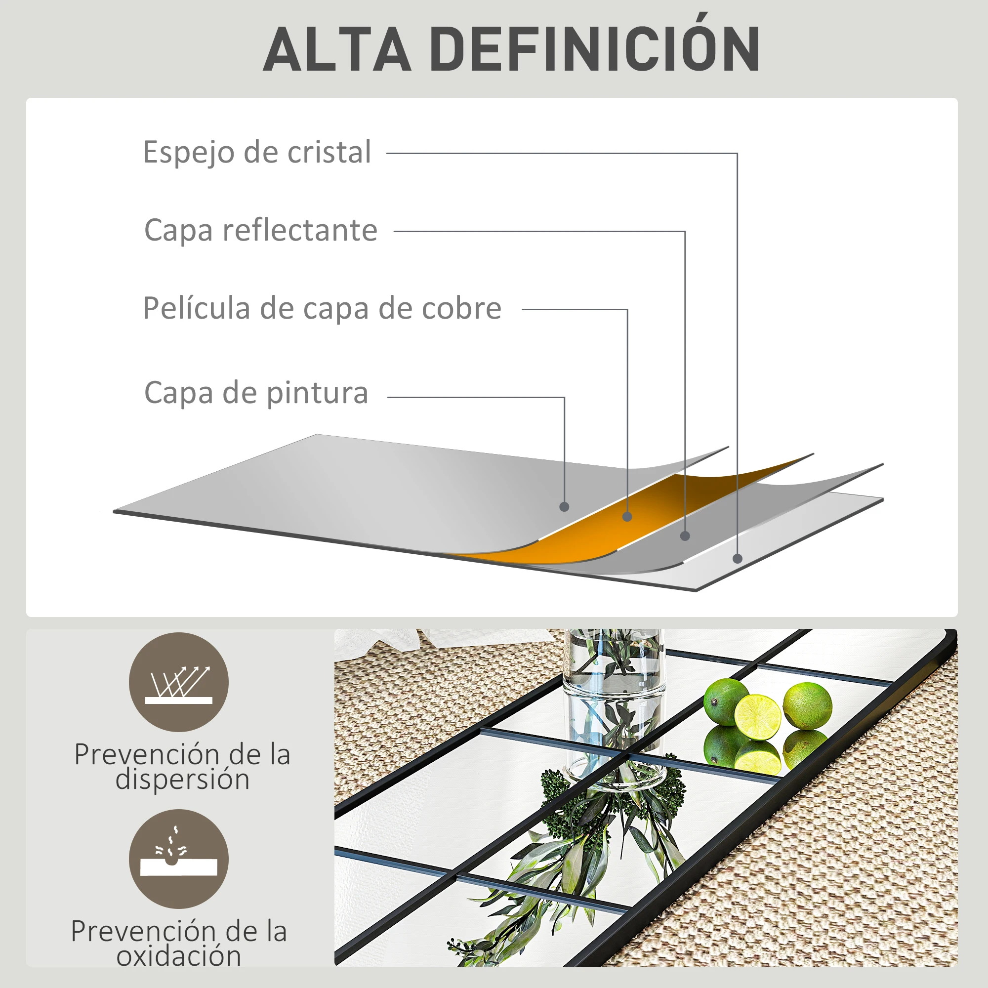 HOMCOM Espejo Decorativo de Pared 40x160 cm Espejo de Ventana de Metal 2 Formas de Uso para Salón Dormitorio Entrada Estilo Moderno Negro - imagen 3