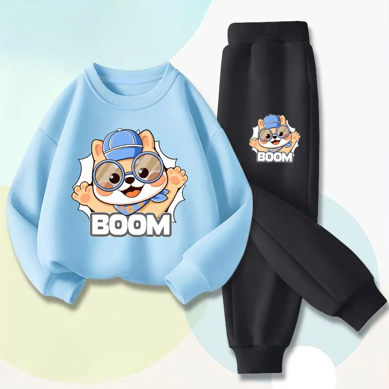 Primavera nuevo estilo coreano conjuntos de ropa para niños sudaderas con capucha pantalones largos 2 uds traje niños Casual trajes de chándal al aire libre ropa para bebés