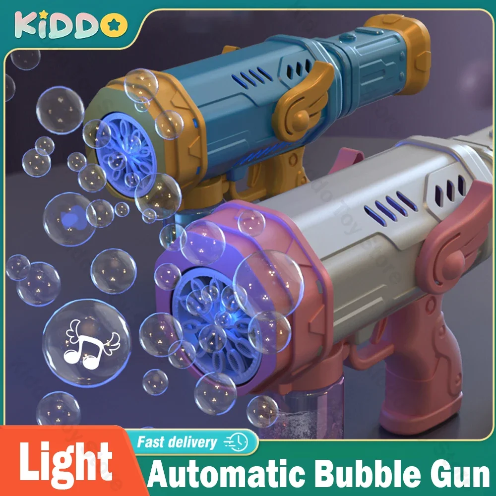 Automatic Electric Bubble Gun 10 Holes Bubble Machine blowering Maker Soap Water with LED Toy for Children Wedding Party - imagen 5