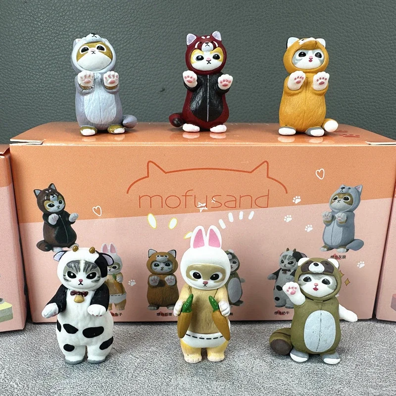 Mofusand-ropa de gatos de imitación de zorro, caja ciega de juguete, figuras de acción bonitas, muñecos de gatito, decoración de escritorio, regalos para niños