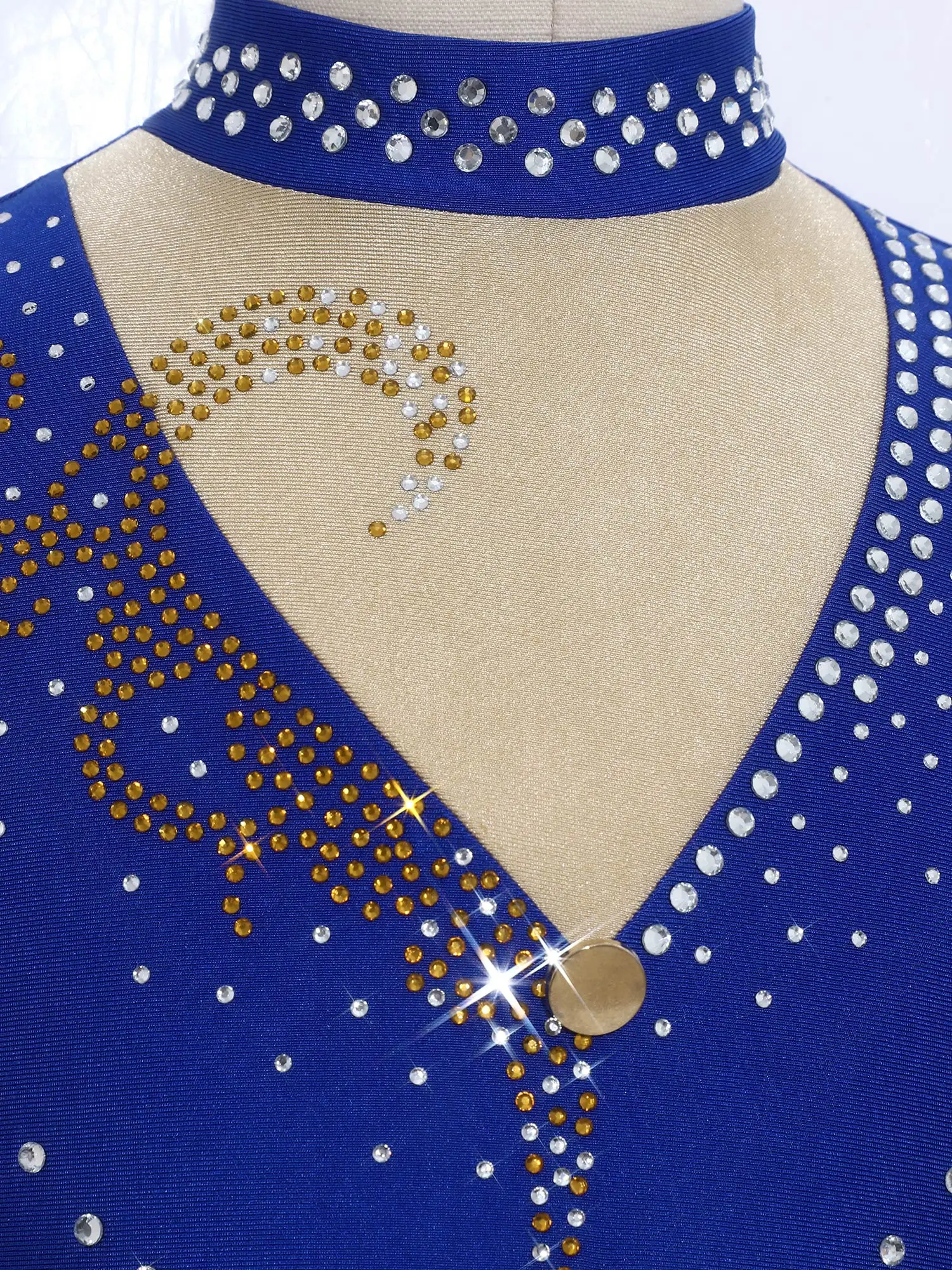 Camiseta gimnasia rítmica con pedrería manga larga para niñas - imagen 5