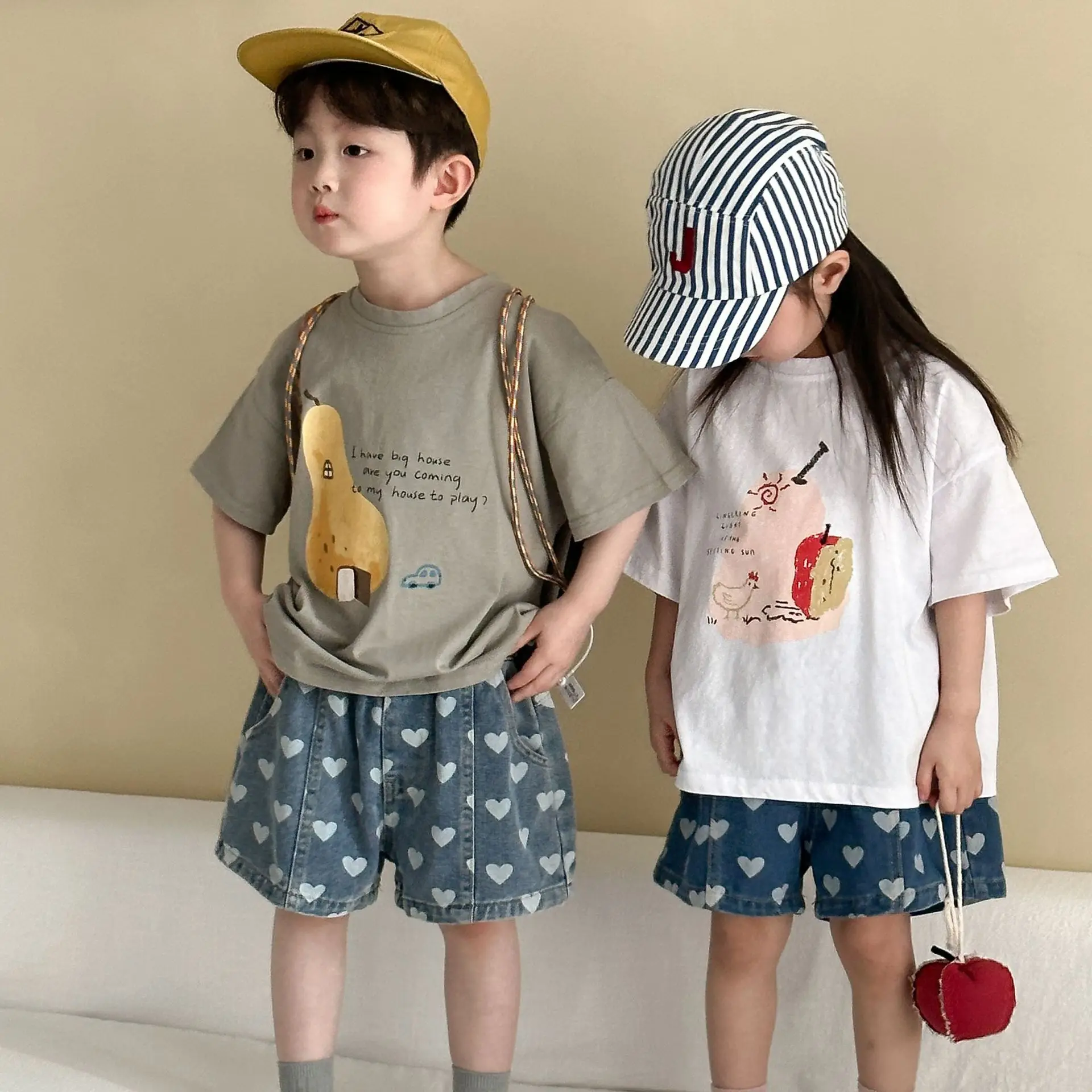 Camisetas coreanas de manga corta para niños, camisetas de algodón con estampado de frutas para niñas pequeñas, ropa para bebés - imagen 3