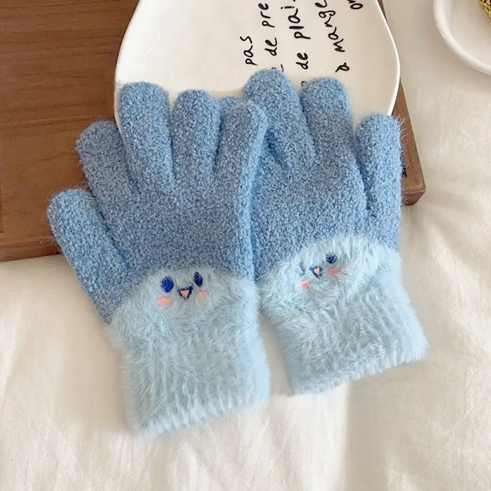 Guantes cortaviento de invierno color caramelo elásticos para niños - imagen 5