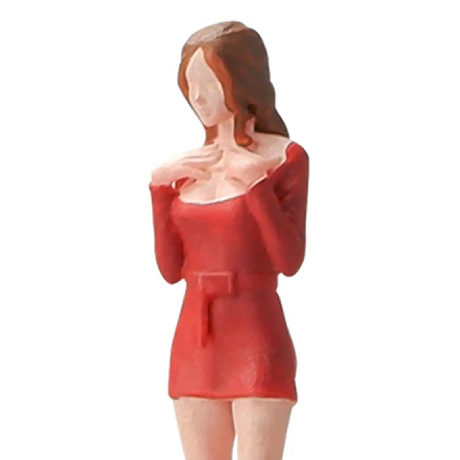 1:64 Scale Hip Skirt Girl Figure Layout Decoration S Gauge Desktop Ornament Collections Miniature Scene Resin Figurine Dioramas