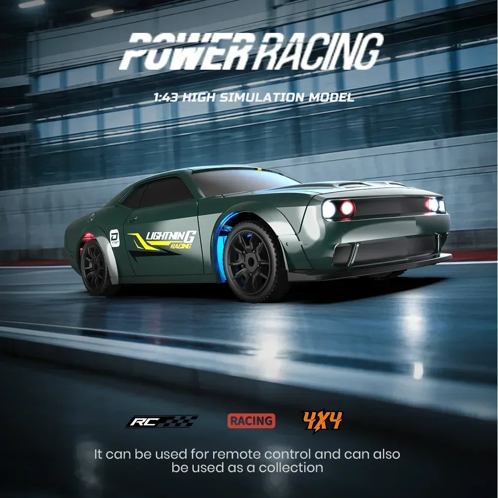 Vehículo de deriva RC 1/43 4WD, coche 2,4G de alta velocidad 15 km/h, Mini coches de carreras con Control remoto, modelo de juguetes para niños, regalos de cumpleaños - imagen 2