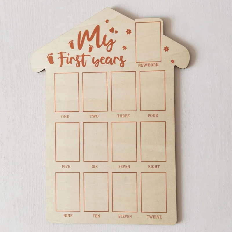 Marco de fotos madera bebé – calendario mensual y tablero hitos - imagen 3
