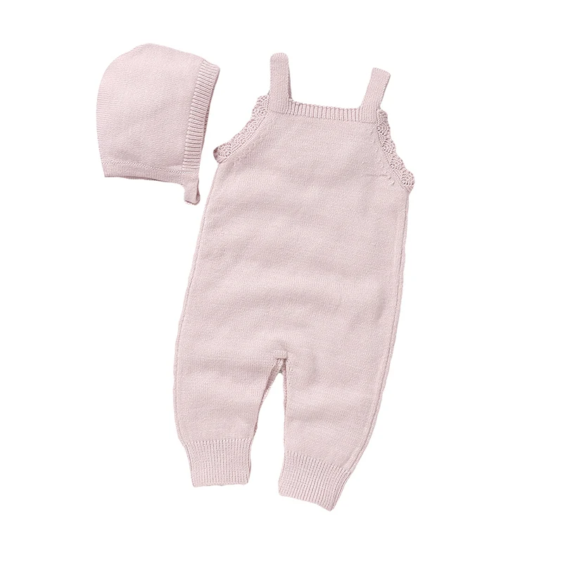 Peleles para niñas, ropa rosa con bordado Floral, monos para recién nacidos, conjuntos de trajes con sombreros, disfraces sin mangas para niños pequeños de 2 uds. - imagen 2