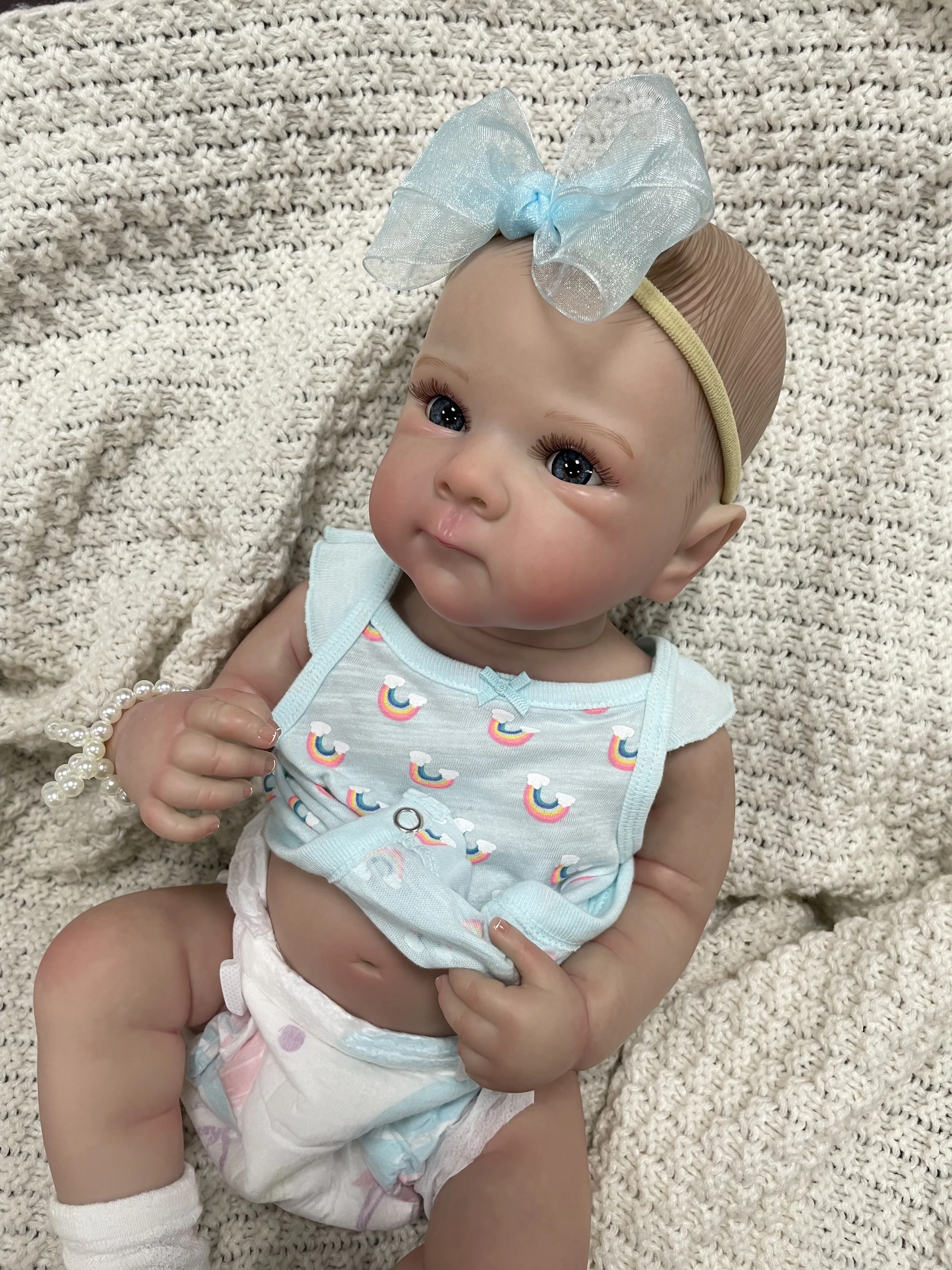 Bettie-Muñeca Reborn lavable de vinilo de silicona para niña, cuerpo completo de 18 pulgadas, con pelo realista pintado, juguetes para bebé, regalo de Navidad - imagen 5