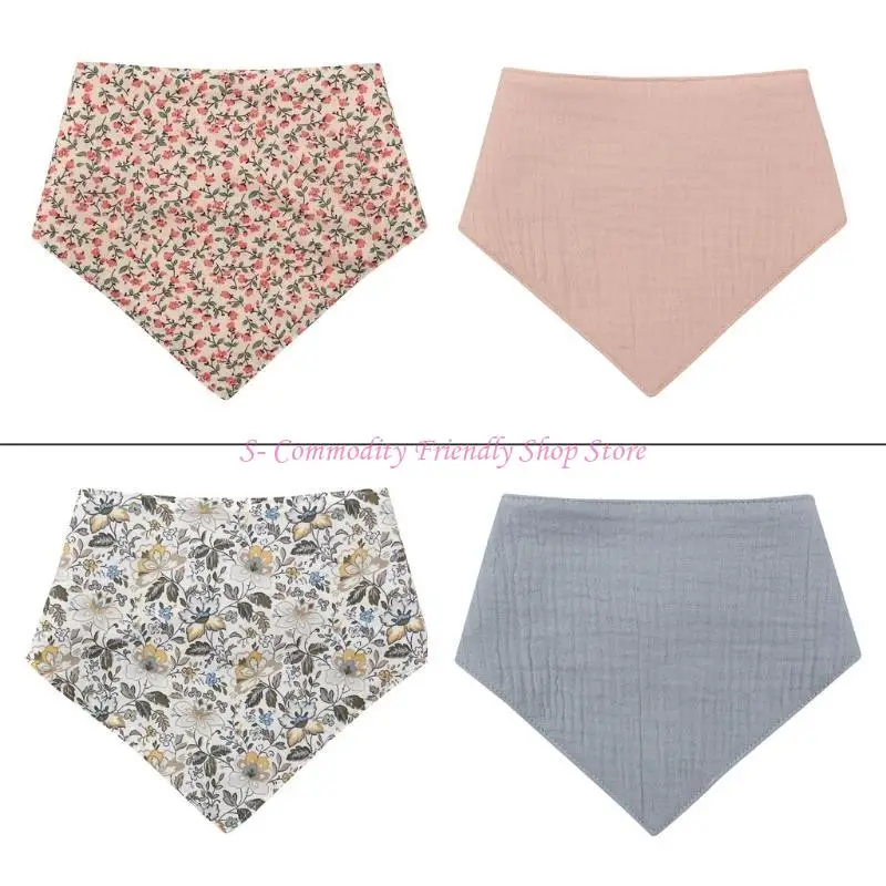 Babero algodón 85AE para bebé, estilo moderno, bolsillo para alimentación, eructo, toalla para Saliva infantil, Baberos con - imagen 2