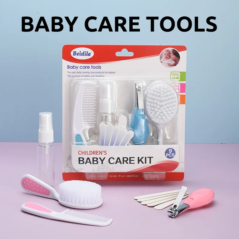Set de cuidado y limpieza para bebés, peine para bebés, cepillo, botella pulverizadora, juego de cortaúñas, productos de limpieza y cuidado diario