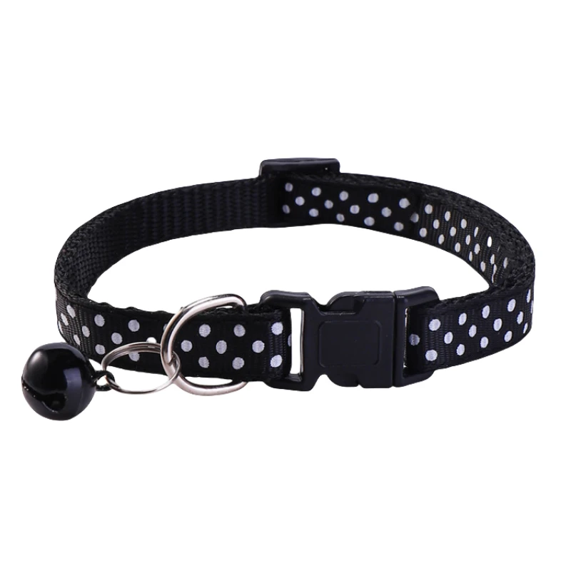 6 unids/set Collar de gato Collar de mascota pequeño de punto de moda puede ajustable Collar de 7-12 pulgadas con campana - imagen 4