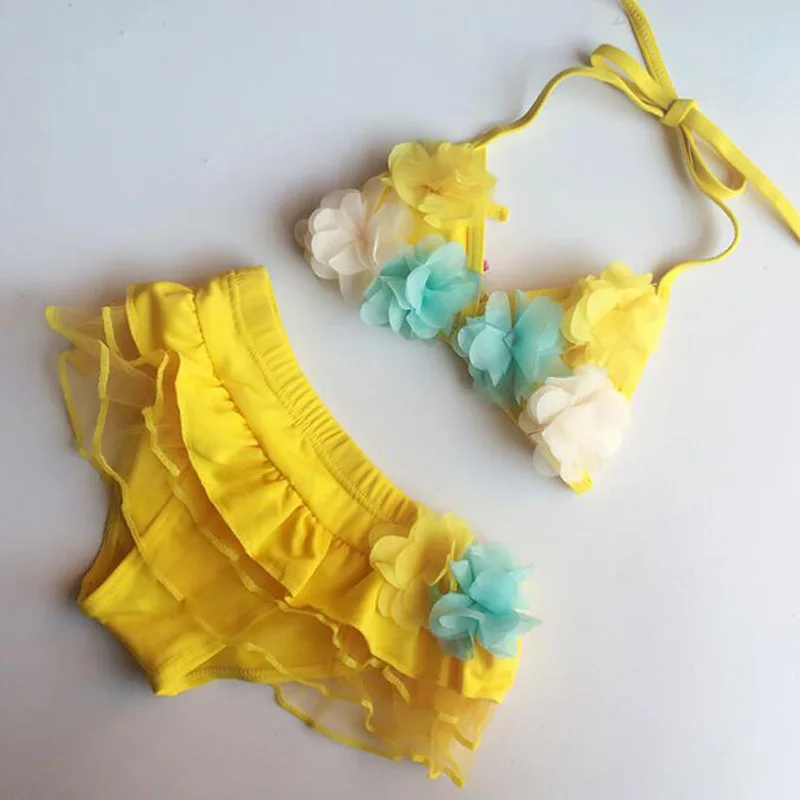 Bañador de niña floral de algodón transpirable para verano - imagen 2