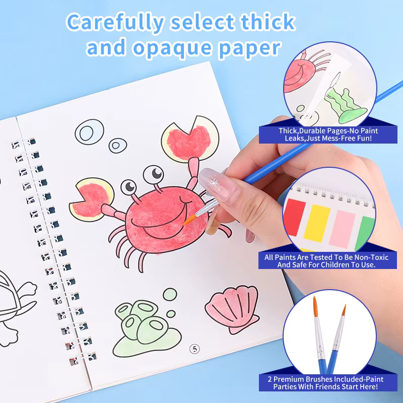 Cuaderno para colorear con acuarela - Dibujos animados para niños - imagen 3