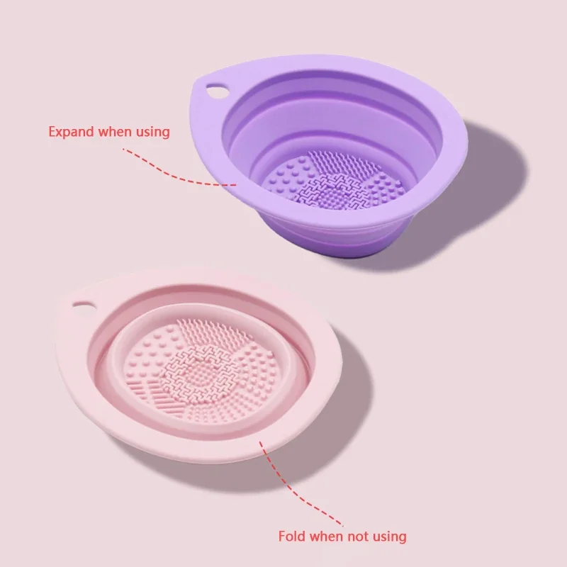 Caja plegable de silicona para limpiar brochas de maquillaje - imagen 3