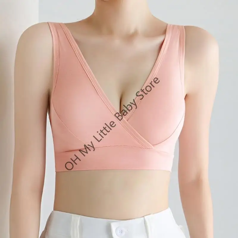 M76C Camisola ligera maternidad para lactancia, ropa interior lactancia viscosa suave, Bralette con diseño fácil - imagen 3