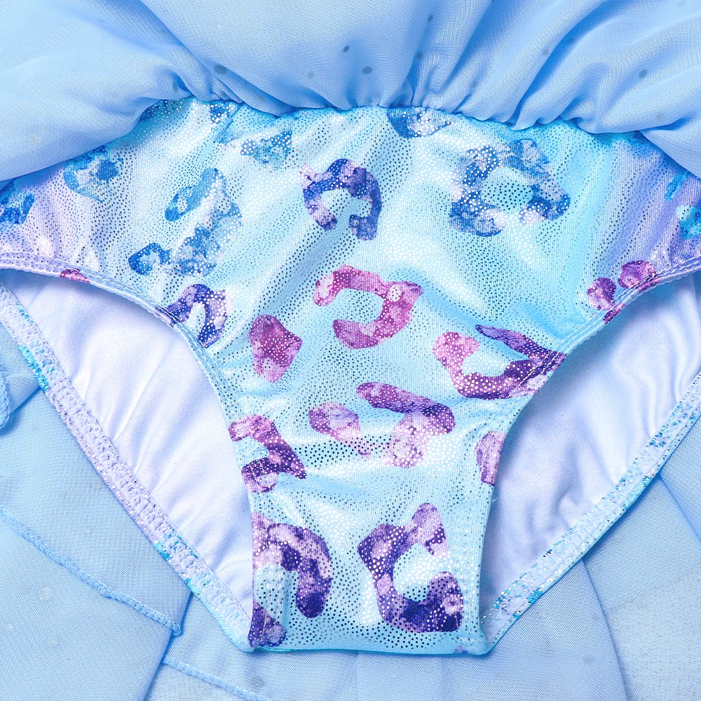Maillot de ballet con falda para niñas – Estampado leopardo y volantes - imagen 5