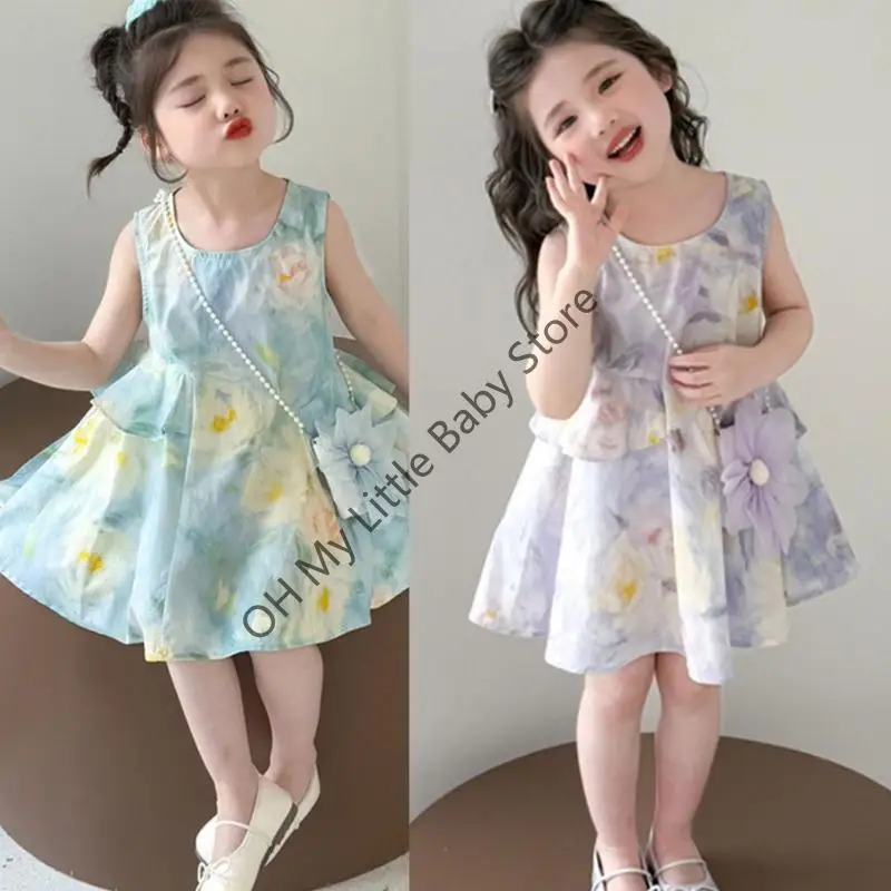 M76C 2pcs/Pack Girls Party Dress and Pearls Bols