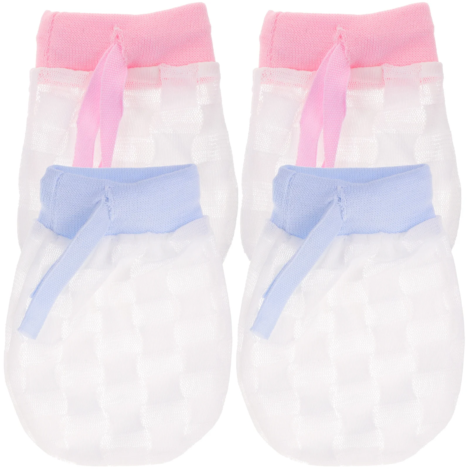 2 pares de manoplas antiarañazos para bebés, guantes infantiles de seda helada, guantes ajustables para recién nacidos, guantes protectores contra arañazos, manoplas para bebés de 6 a 12 meses - imagen 3