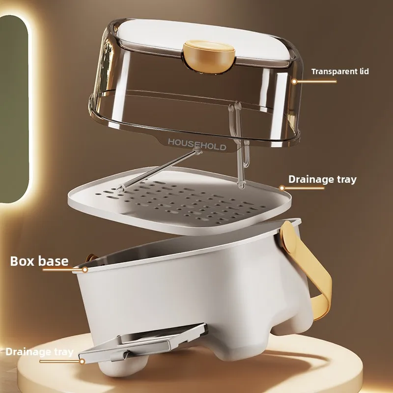 Caja de almacenamiento de biberones con tapa, organizador de vajilla a prueba de polvo y humedad para bebés, transparente de gran capacidad - imagen 4