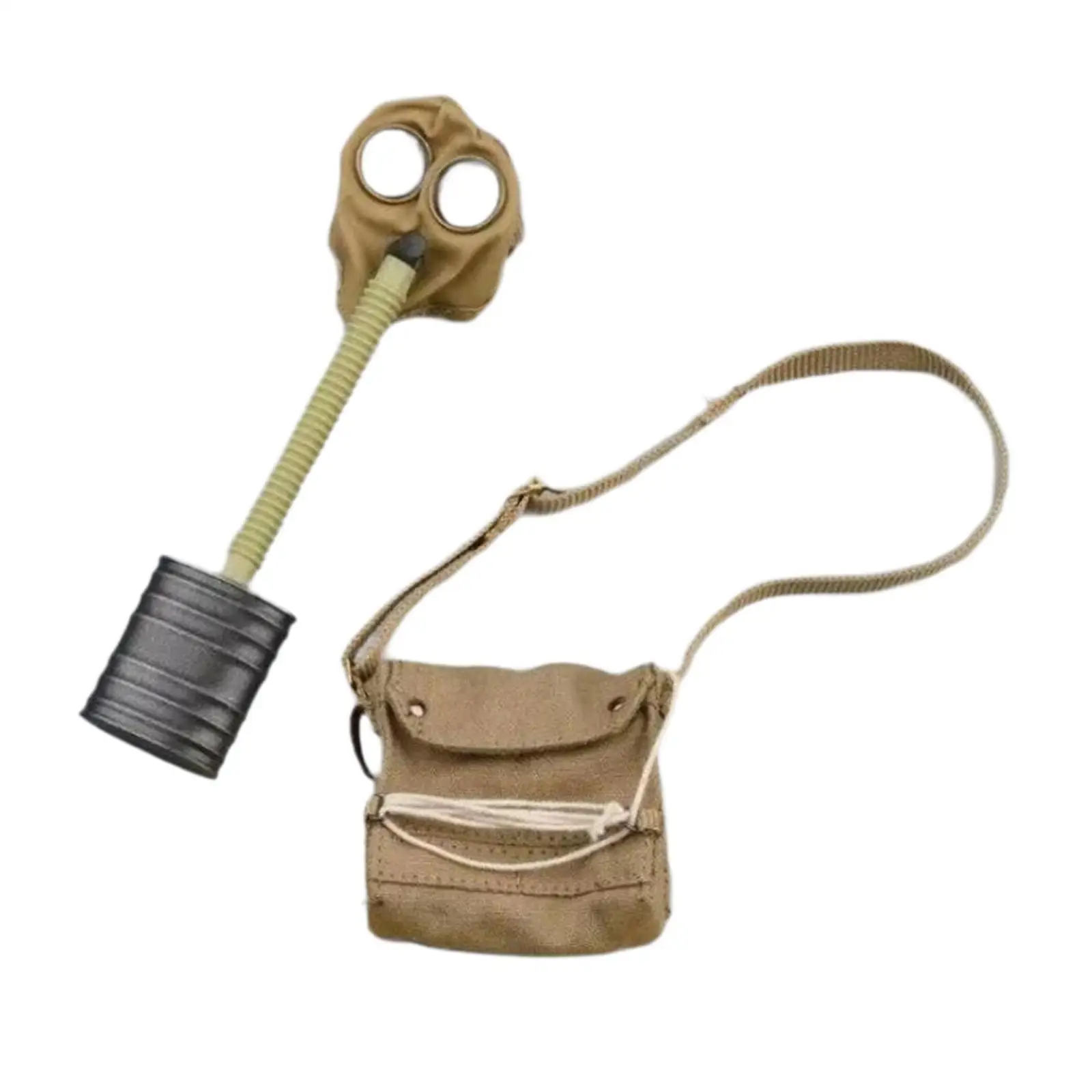 1/6 Protective Mask and Bag Dolls Dress up Accessory Retro Crossbody Bag Model for 12'' Action Figures Costume Accessories