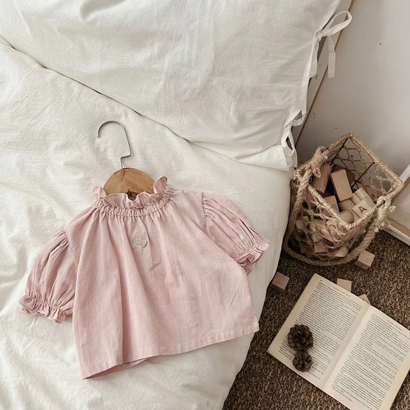 Milangel-Camiseta con flores bordadas para bebé, jersey de verano para niña pequeña, ropa de abrigo infantil, blusa - imagen 3