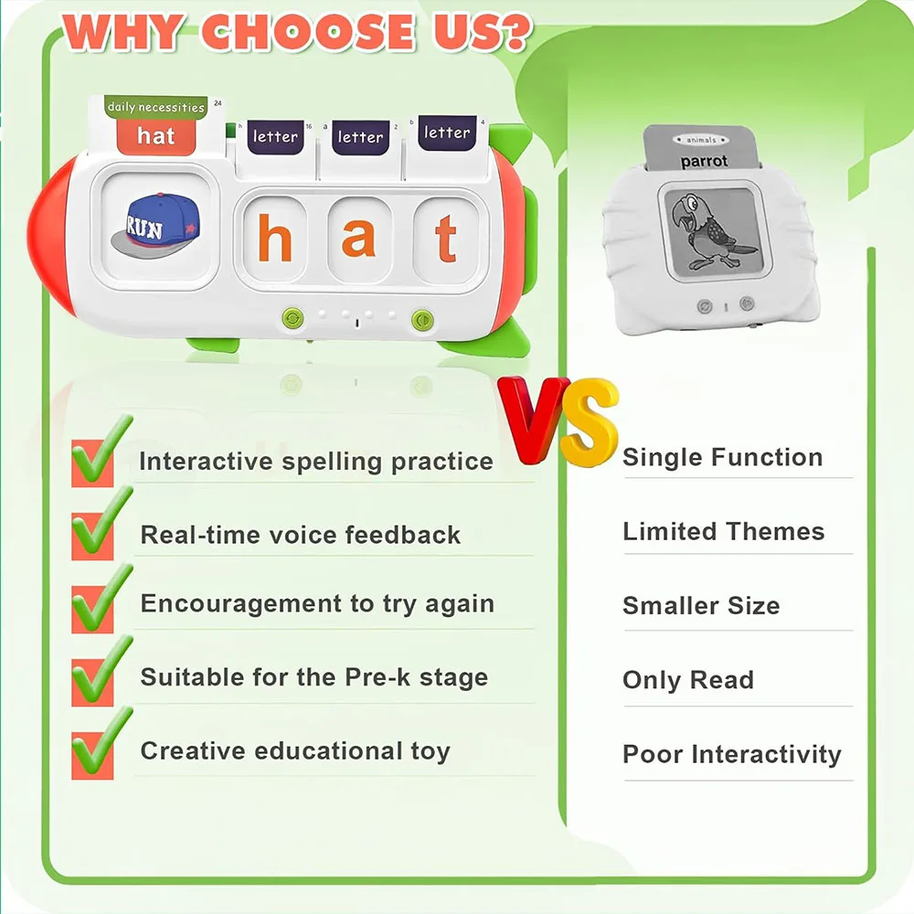 Juguete educativo recargable con tarjetas flash de ortografía y sonido - imagen 2