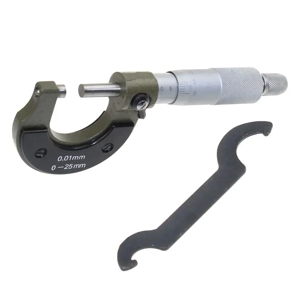 Micrómetros exteriores de acero al carbono, escala de rosca de 0-25mm, microcalibrador mecánico, punta de aleación dura, herramienta manual, calibre micrométrico - imagen 2