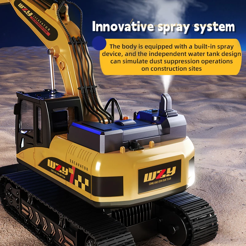 Coches excavadoras Rc, camiones de 12/13/15 canales, aleación ligera, Control remoto, vehículo de construcción, oruga, coche de juguete multifuncional para niño - imagen 5