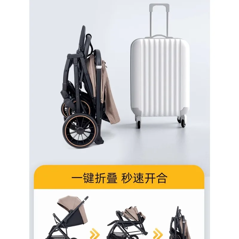 El carrito para niños puede sentarse y acostarse en ambas direcciones, un coche de bolsillo para bebés con paisaje ligero y alto. - imagen 3