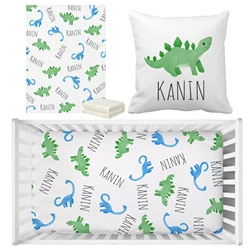 Juego de cuna infantil con dinosaurios – Personalizado para baby shower