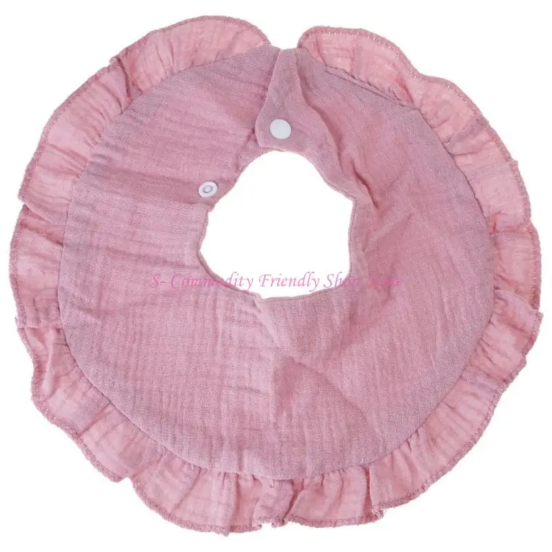 85ae babero para niña para niña algodón transpirable babero babero babrio con botón 2 etapas botón infantil alimentando - imagen 2