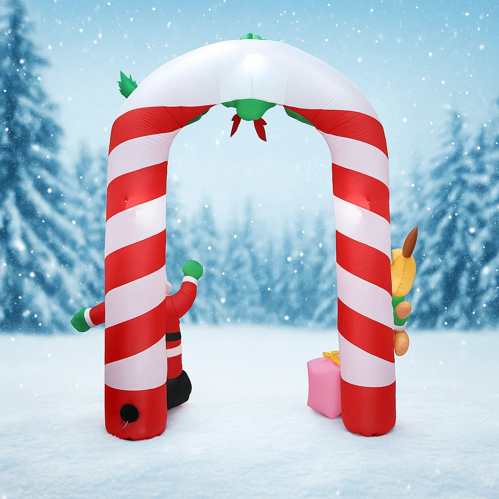 Arco de Navidad inflable de 7,87 pies, Cajas de Regalo de animales de Papá Noel, juguete, decoración de Navidad, suministros de patio, adorno de decoración del hogar, regalo festivo - imagen 2