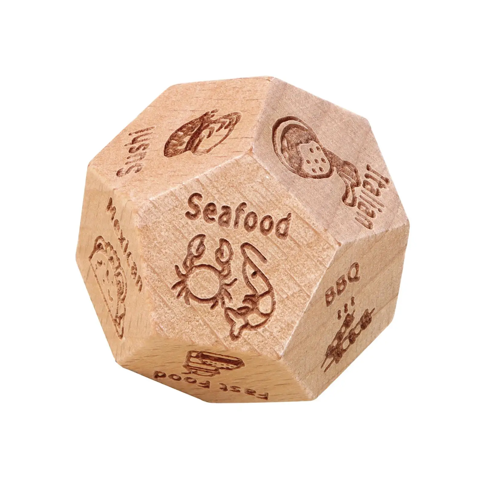 12 Sided Dice Party Supplies Multifaceted Card Wood Wooden Couples Dice for Table Game Card Game Role Playing Party Game