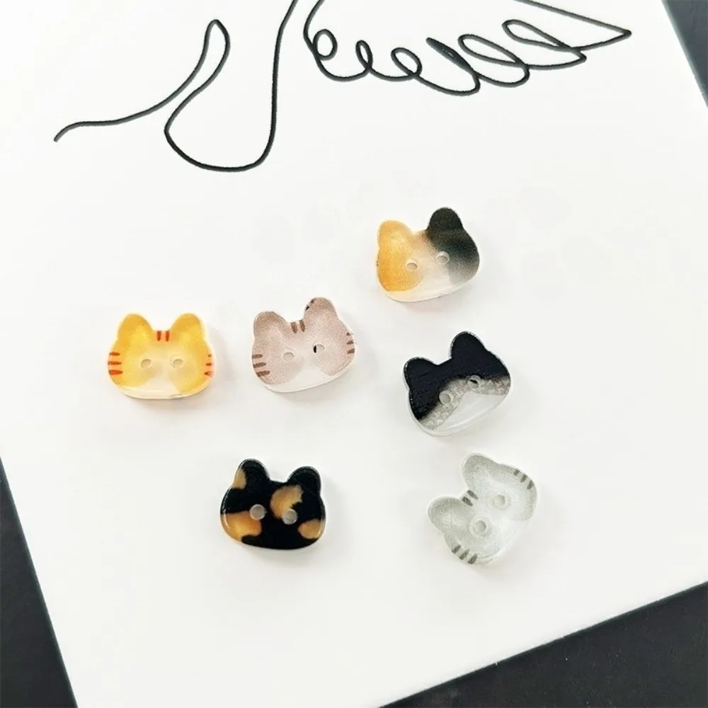 Botones de gato en resina 12 mm para ropa infantil - Calico y tuxedo