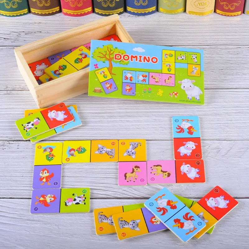 Dominó Montessori de animales – Puzzle educativo de madera - imagen 2