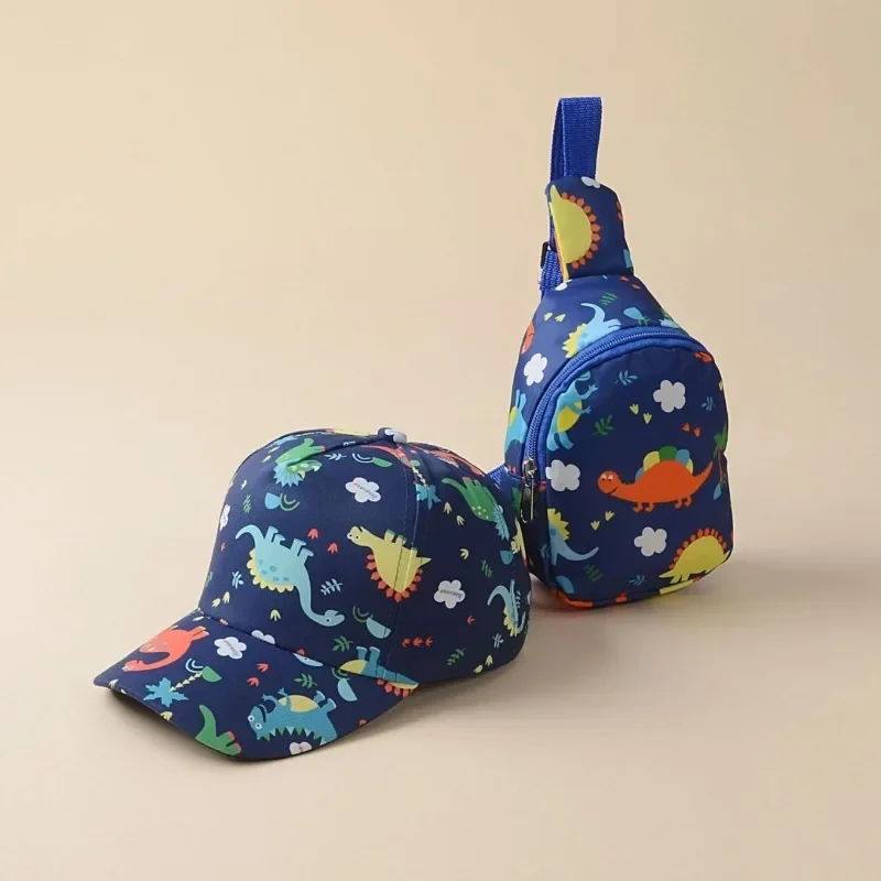 Dulce Kawaii dibujos animados caballo dinosaurio mariposa niños gorra de béisbol bolsa conjunto para 3-6T bebés niñas niños equipo de protección solar al aire libre - imagen 2