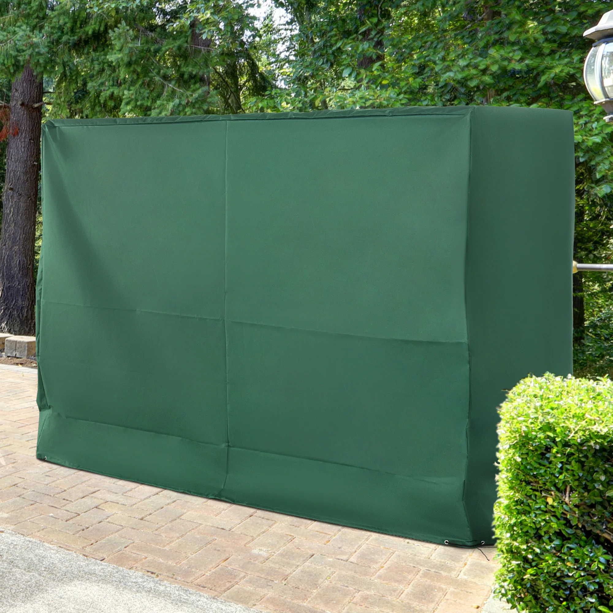 Outsunny Funda Balancín Jardín Funda Columpio Jardín Exterior Cubierta de Columpio con Cordones Ajustables Impermeable Anti-UV 240x133x185 cm Verde - imagen 2