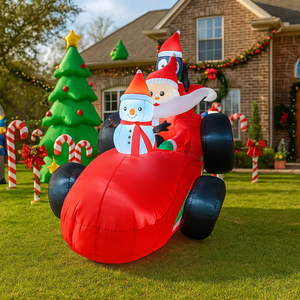 7,8 pies decoraciones inflables para vacaciones al aire libre Santa Claus pingüino muñeco de nieve decoración de patio de Navidad luces de adorno de Navidad juguete para el hogar - imagen 5