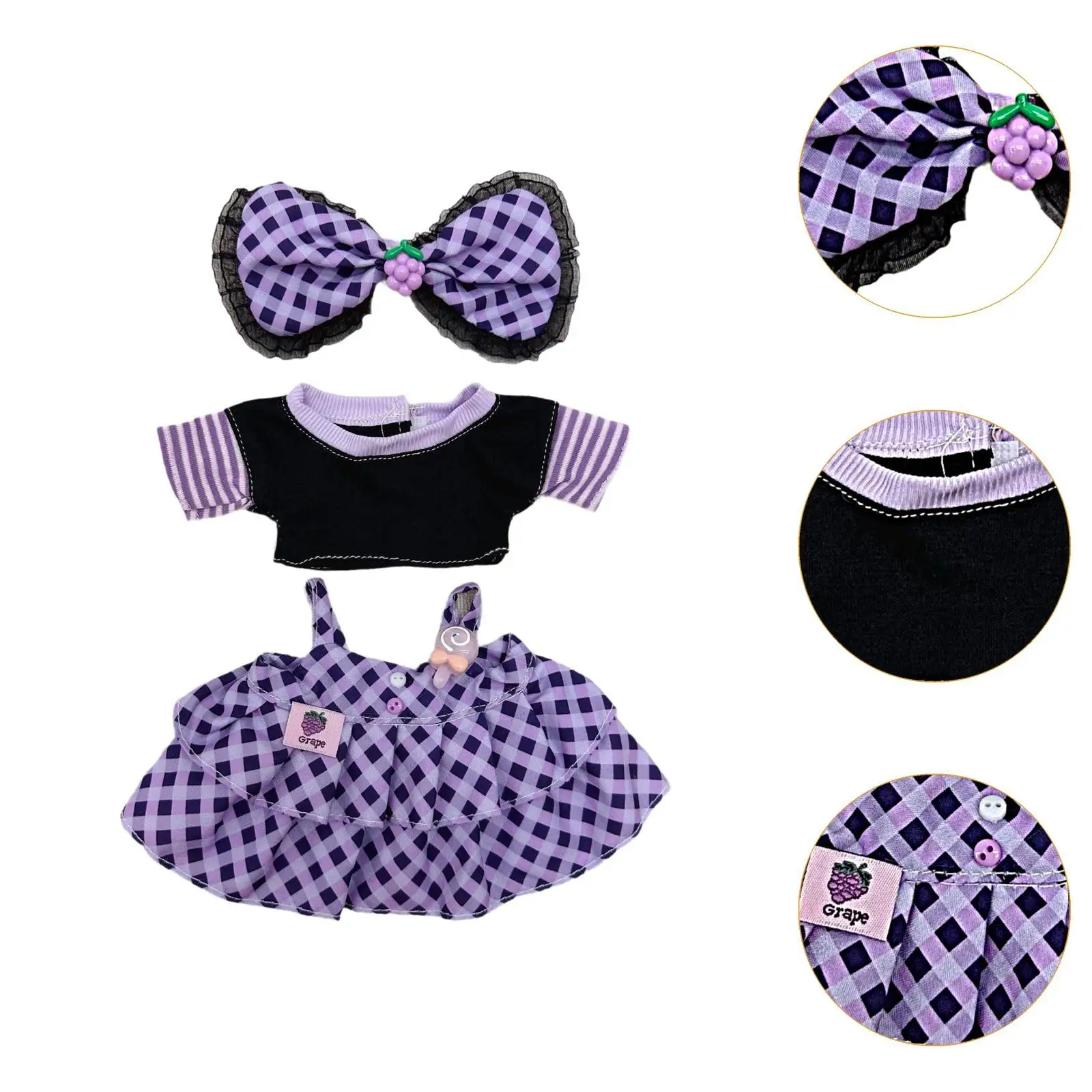 Ropa para muñecas de 20cm, disfraz de muñeca de algodón, accesorios para fotos, disfraces DIY, relleno de dibujos animados - imagen 5