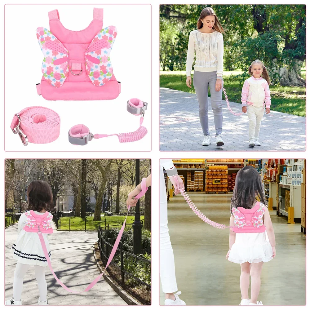 Correa para niños pequeños, eslabón de muñeca antipérdida, arnés de seguridad para niños, pulsera para caminar, cinturón asistente para niña, regalo rosa - imagen 4