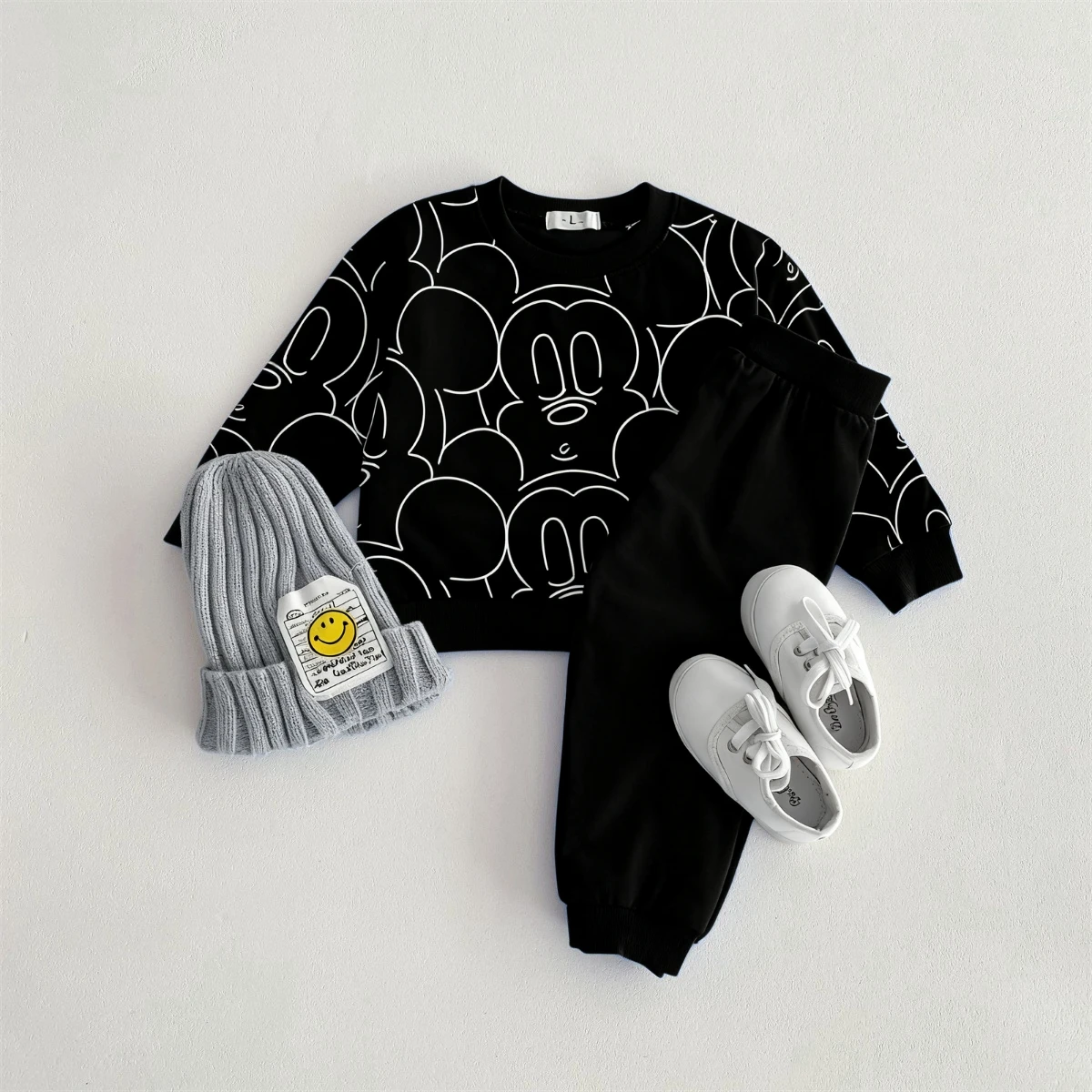 Disfraz para niños de 0 a 3 años, chándales de Mickey, moda de otoño, traje informal de manga larga, sudadera + Pantalones para bebé, 2 unid/set de Disney