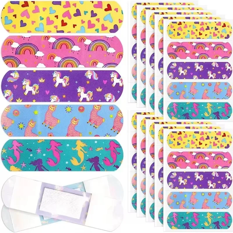 Vendajes adhesivos con patrón de sirena Kawaii para primeros auxilios, vendajes para vendaje de heridas, 50 unids/set - imagen 2