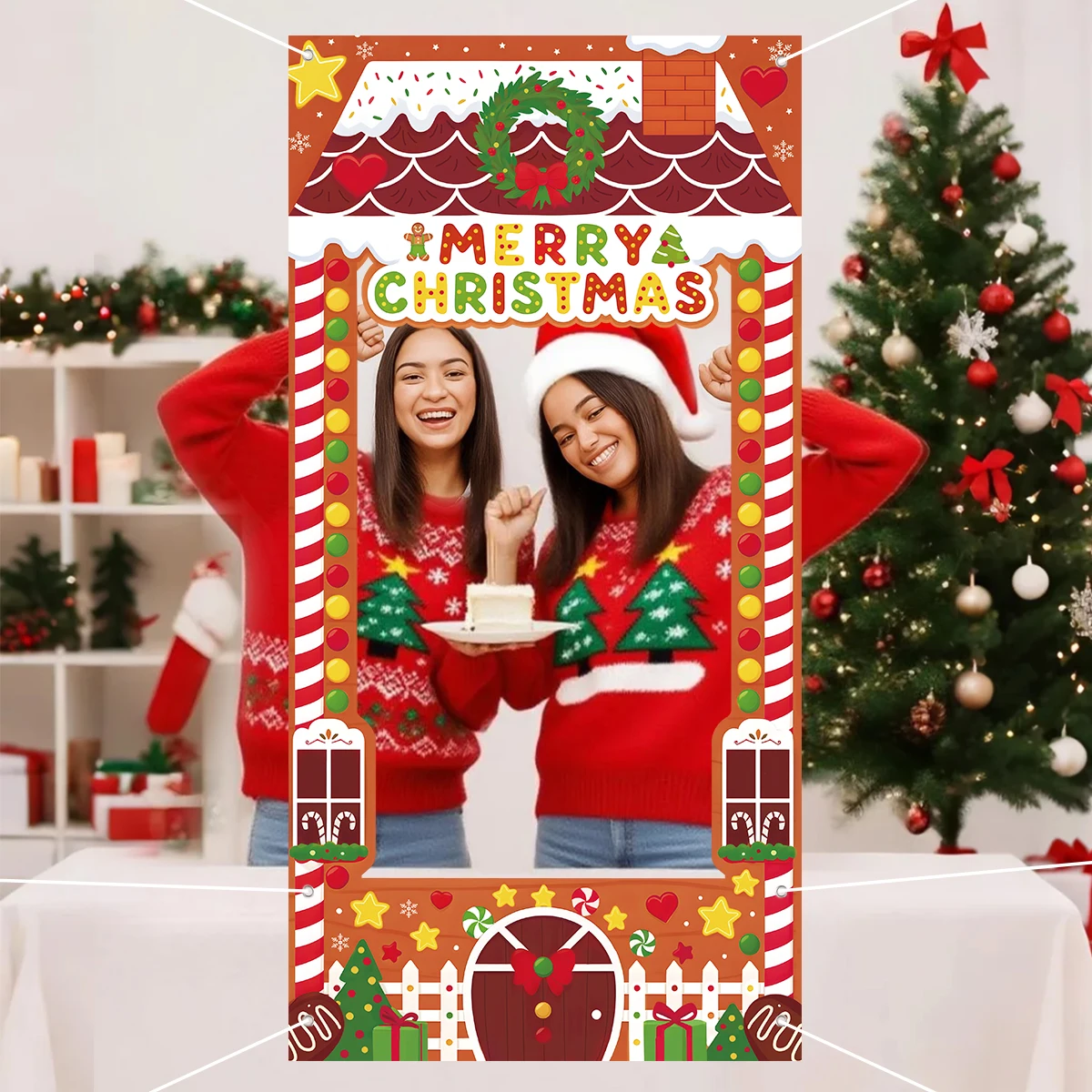 Marco para fotomatón navideño, decoración navideña para el hogar, marco de accesorios para fotos, adorno de Navidad, regalo de Año Nuevo 2026 - imagen 3