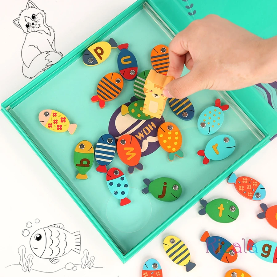Juguetes educativos de matemáticas de madera Montessori para niños, tablero ocupado, forma de conteo, colores, rompecabezas de pesca, juguetes de aprendizaje, regalos - imagen 2