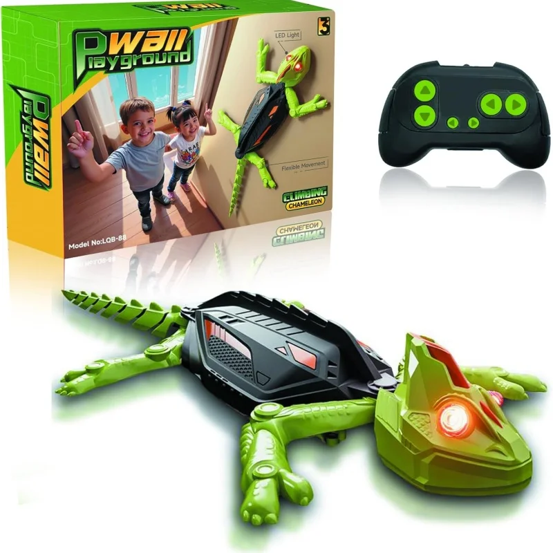 Juguete eléctrico de escalada de pared Gecko con Control remoto para niños, juguetes de broma divertida con ojos LED, lagarto, juego sensorial de Navidad para niños y niñas